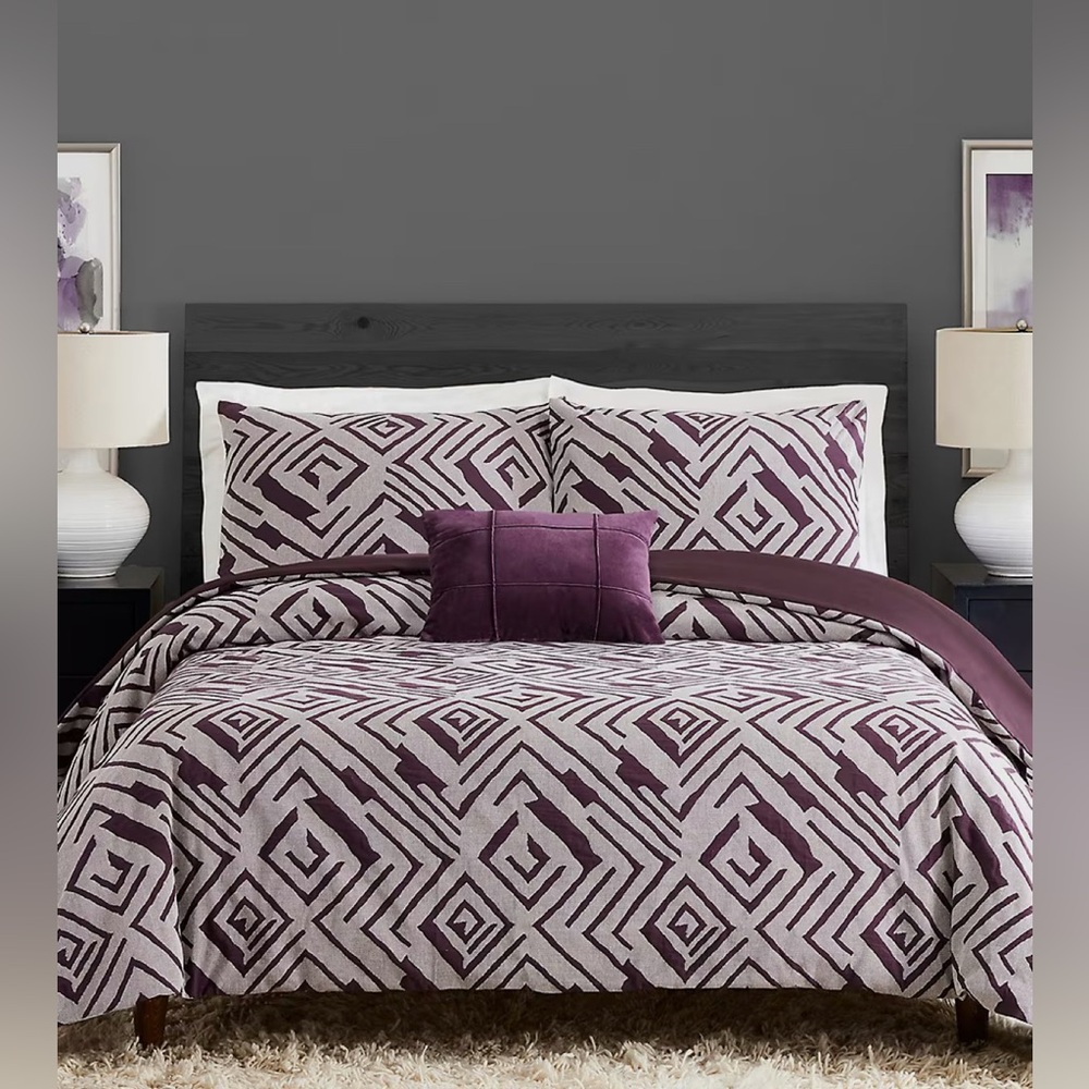 Ayesha Curry Abstract Geo 3-Piece Duvet Cover Set